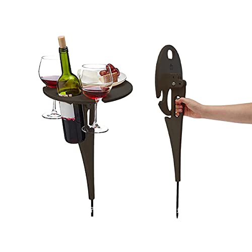 Wooden Outdoor Wine Table Portable Outdoor Snack Wine Holder Tray