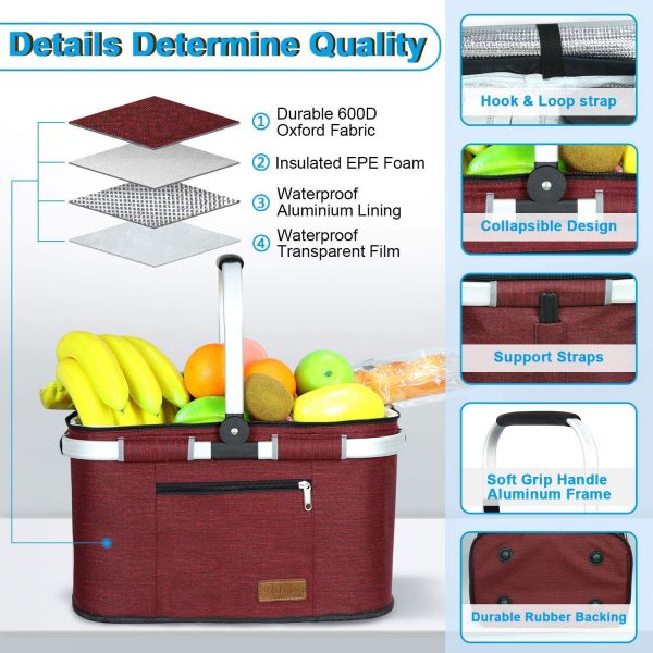 Foldable 35L Large Picnic Basket