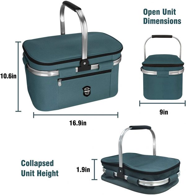 Insulated Cooler Bag Picnic Basket, 26L