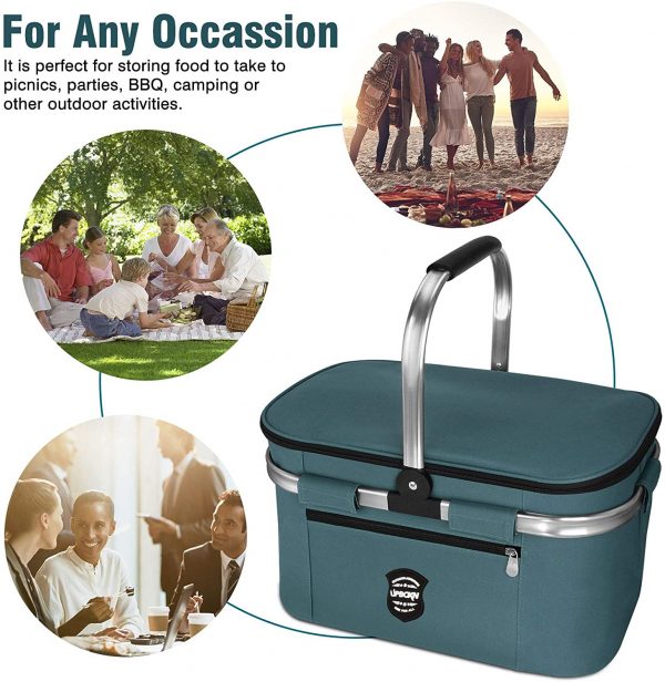 Insulated Cooler Bag Picnic Basket, 26L